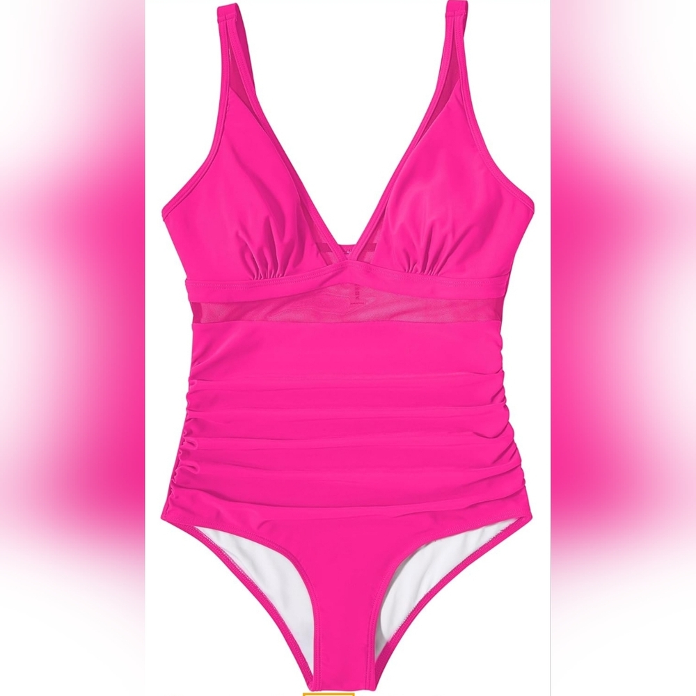 SUUKSESS Women Sexy Mesh Tummy Control Swimsuit Push Up High Waisted Bathing Sui
